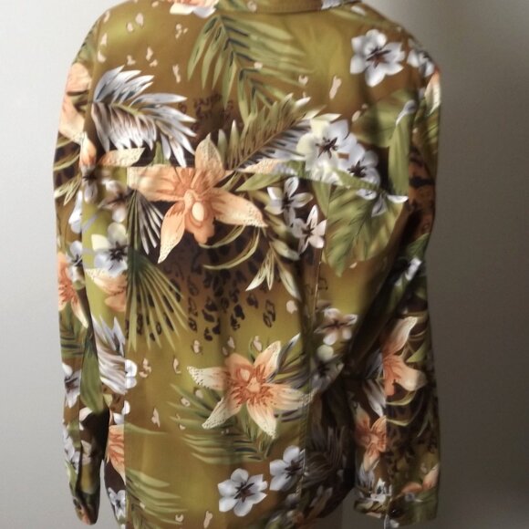 Allison Daley Tropical Floral Blouse – Size 10 – Jungle Print Button-Up Shirt - Picture 5 of 5
